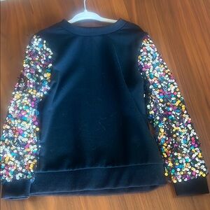 Black Sequin Sleeve Sweater